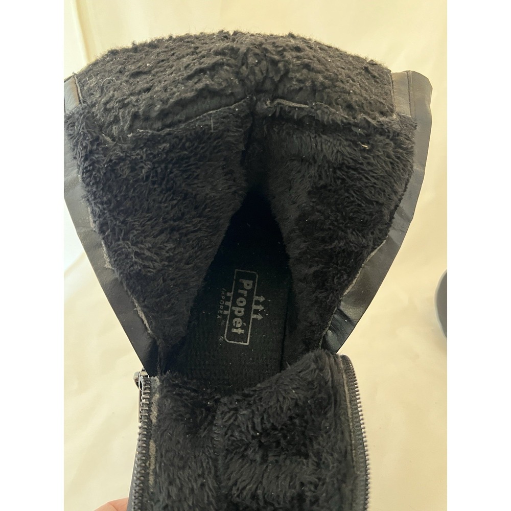 Propet Womens 9.5 Black Winter Boots Waterproof Mid Zip Insulated Rain Snow - Picture 8 of 10